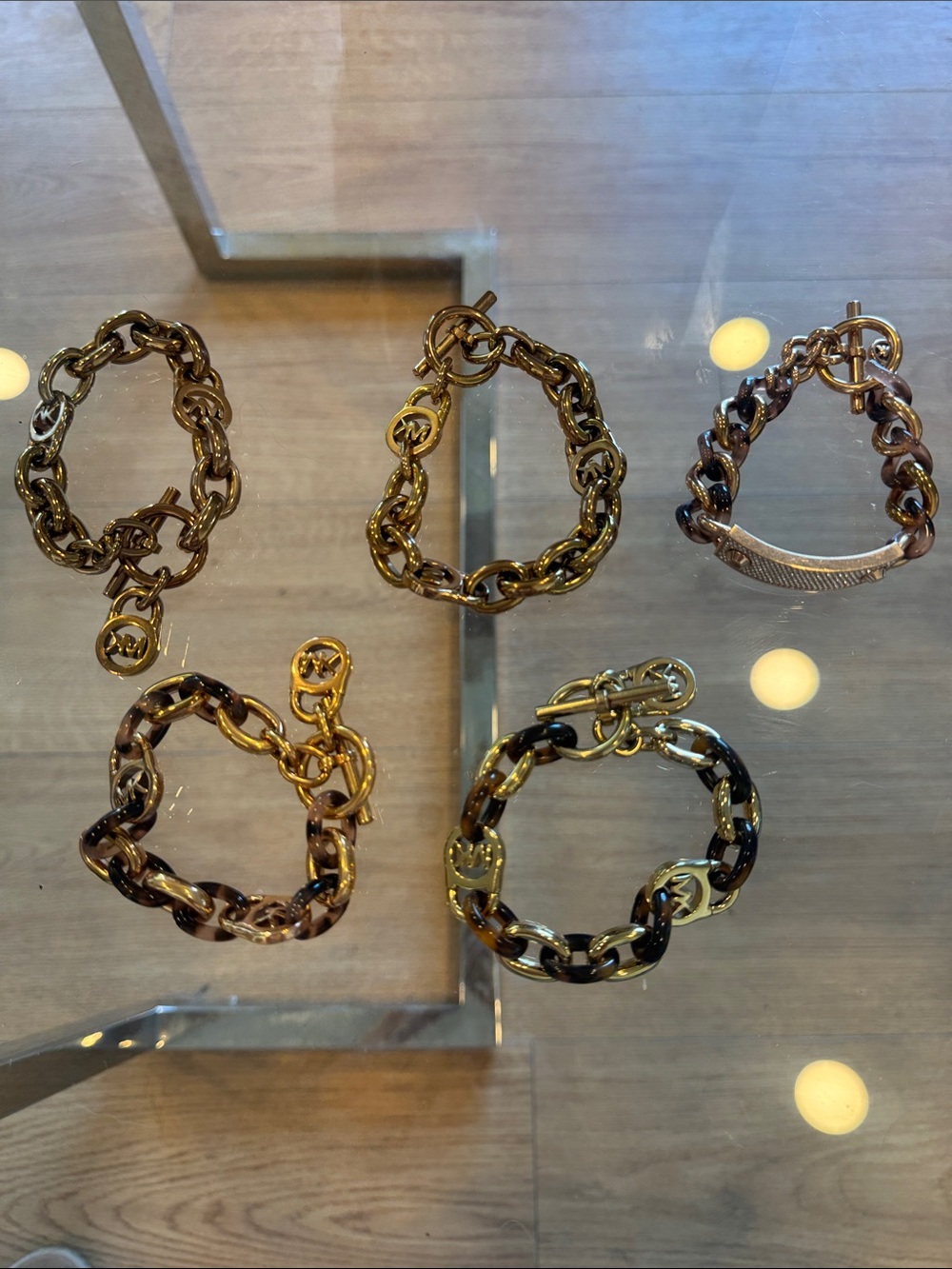 Michael Kors 5 Gold-Tone Chain Link Bracelet